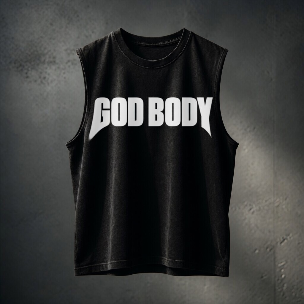 GOD BODY - Sleeveless Tee — Black 2